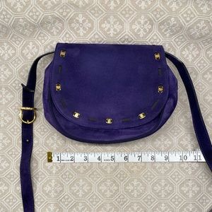 Salvatore Ferragamo Suede blue crossbody bag.